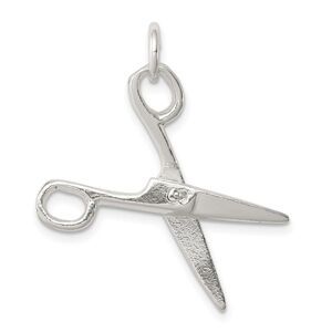 Sterling Silver 3D Moveable Polished Scissors Pendant